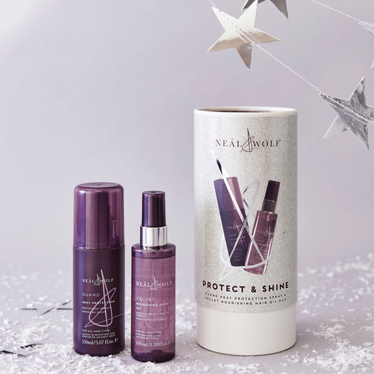 Neal & Wolf PROTECT & SHINE Collection Heat Protection Spray & Nourishing Hair Oil Gift Set